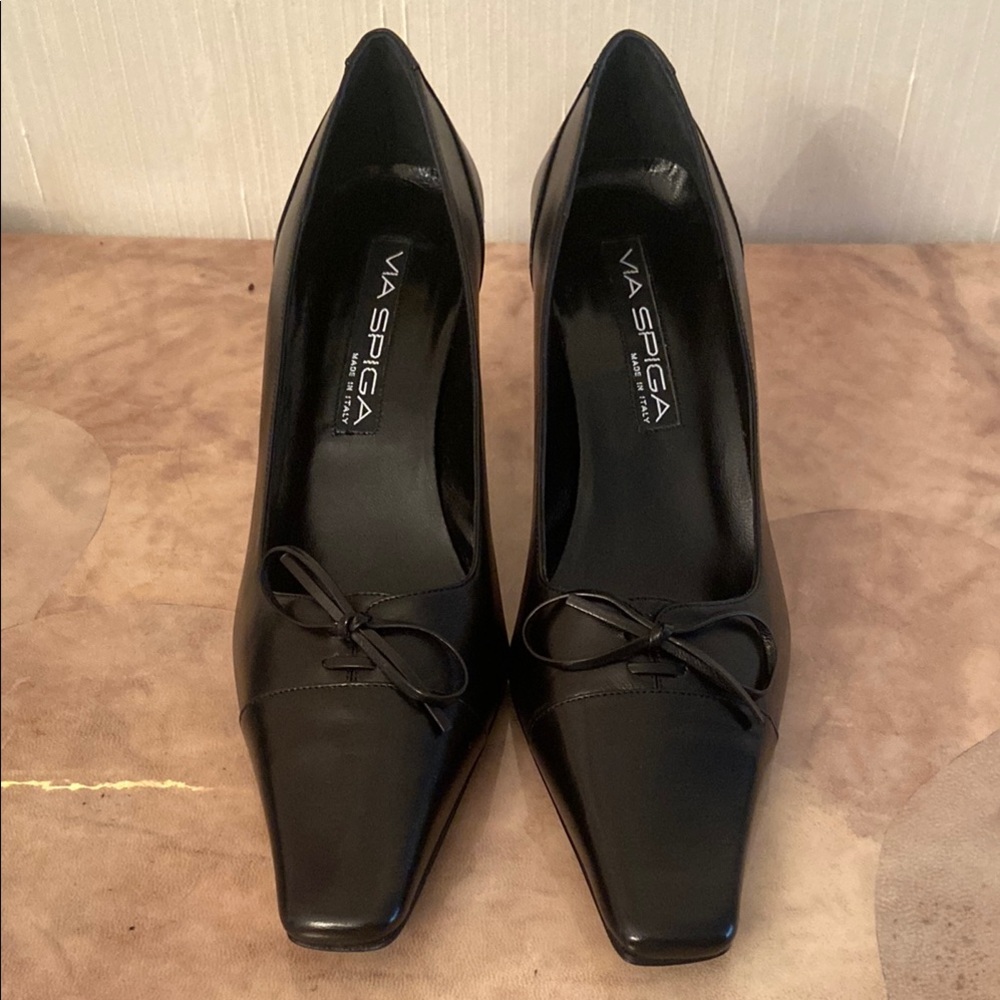 Via Spiga Black Heels Medium Height Classic - Picture 2 of 8